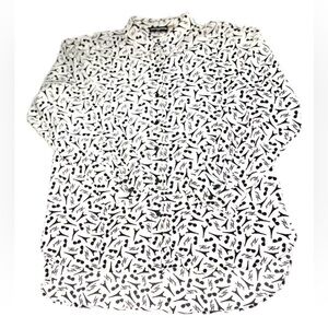 KARL LAGERFELD PARIS White/Black Eiffel Tower & Sunglasses Print  – Size XL